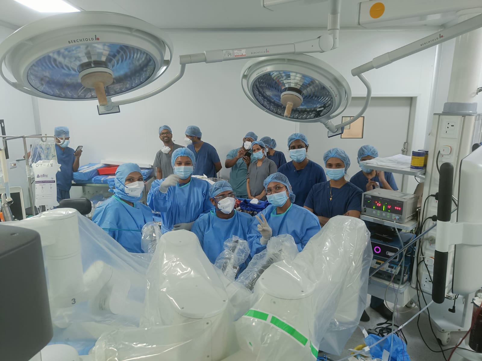 Surgical team in the operating theatre at Sunrise Hospital, Kochi